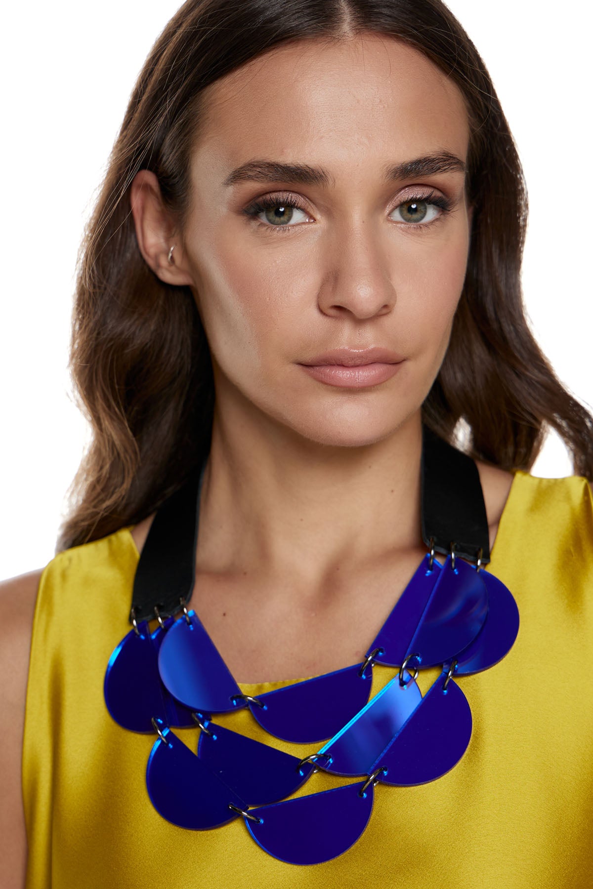 Chic & Simple Glitter Necklace - Blue Rois Plexiglass