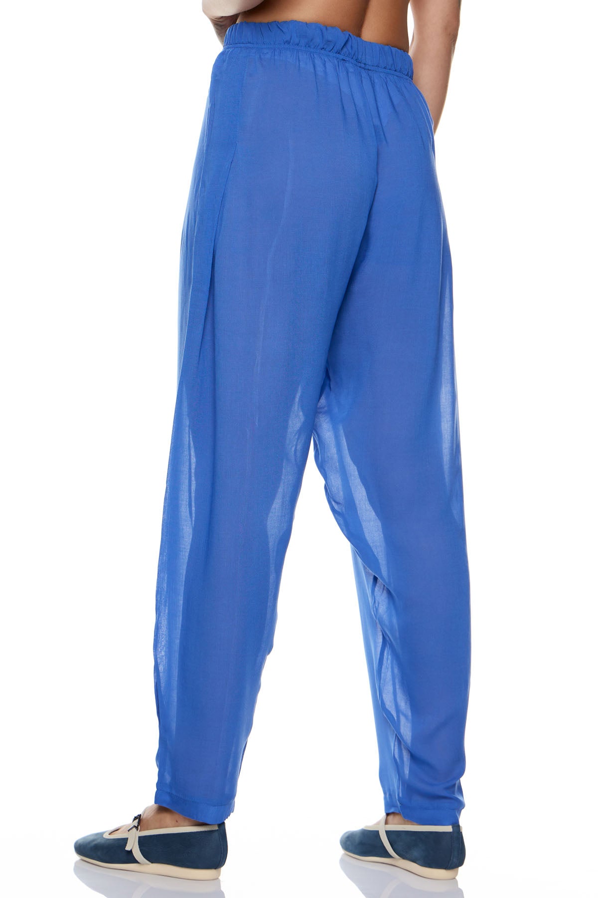 Chic & Simple Myrtle Pants - Blue Ruched Gauze