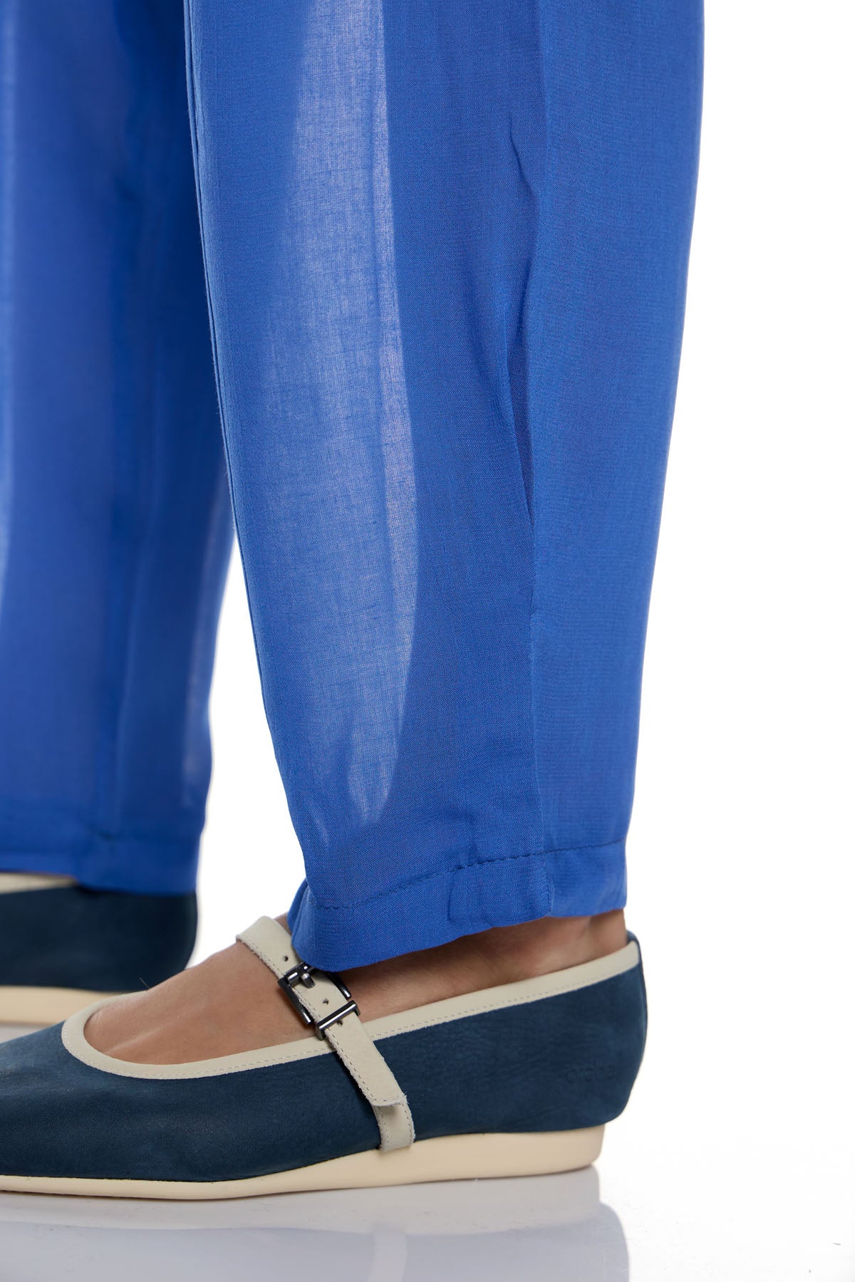 Chic & Simple Myrtle Pants - Blue Ruched Gauze