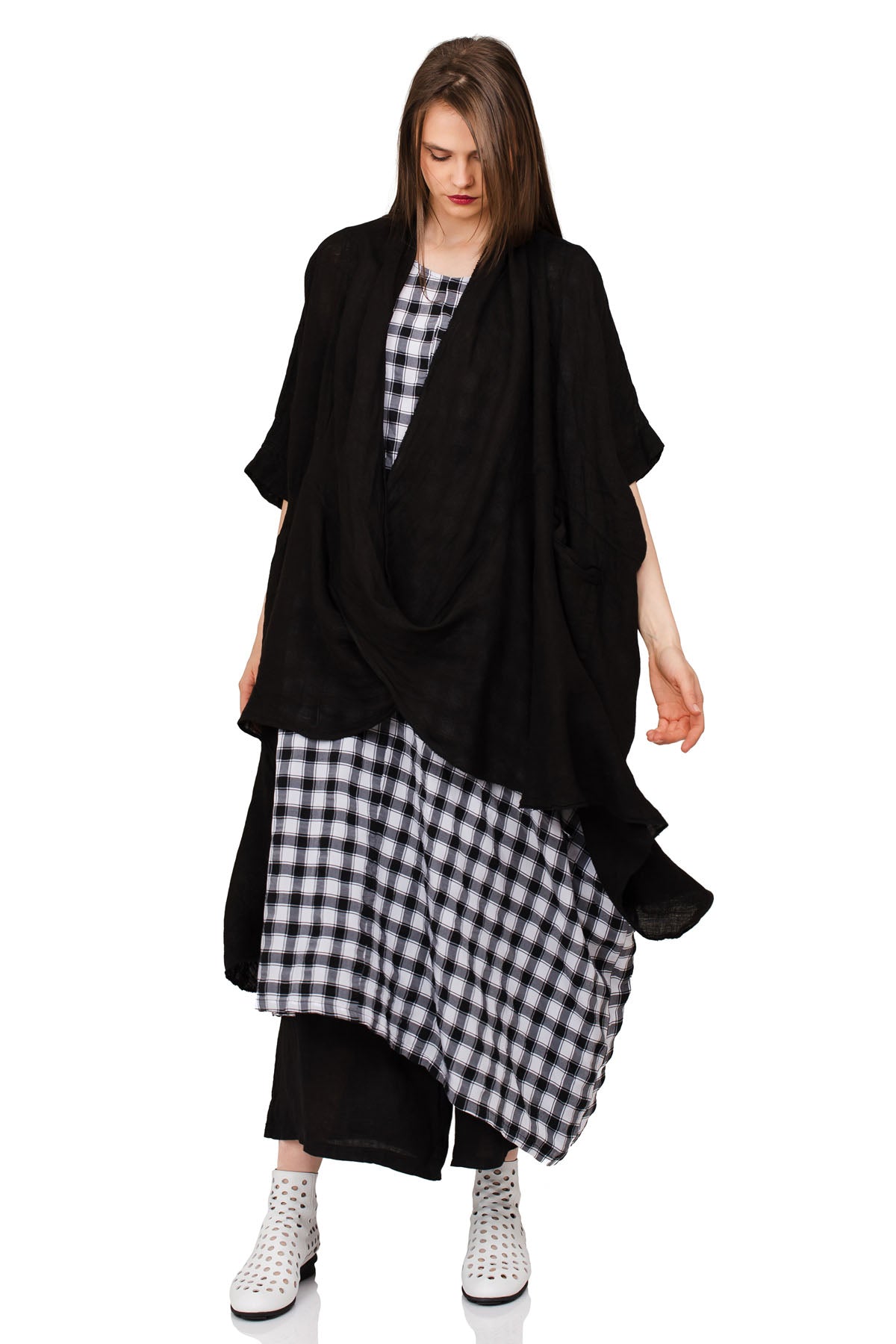 Chic & Simple Συνδυασμός Συνδυασμός Μπλούζα Megan, Φόρεμα Κάλι & Παντελόνι Νόρα - Μαύρο και Ασπρόμαυρο Καρό