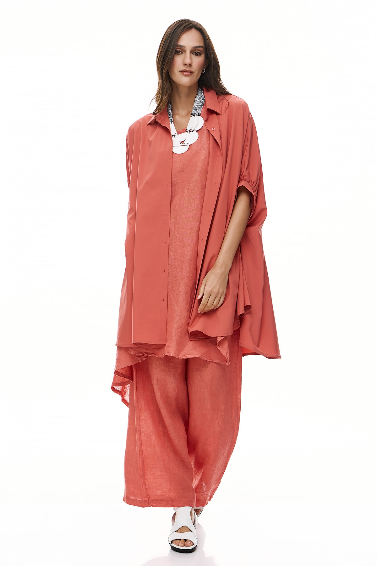 Combination with Shirt, Blouse & Pants Chic & Simple - Coral