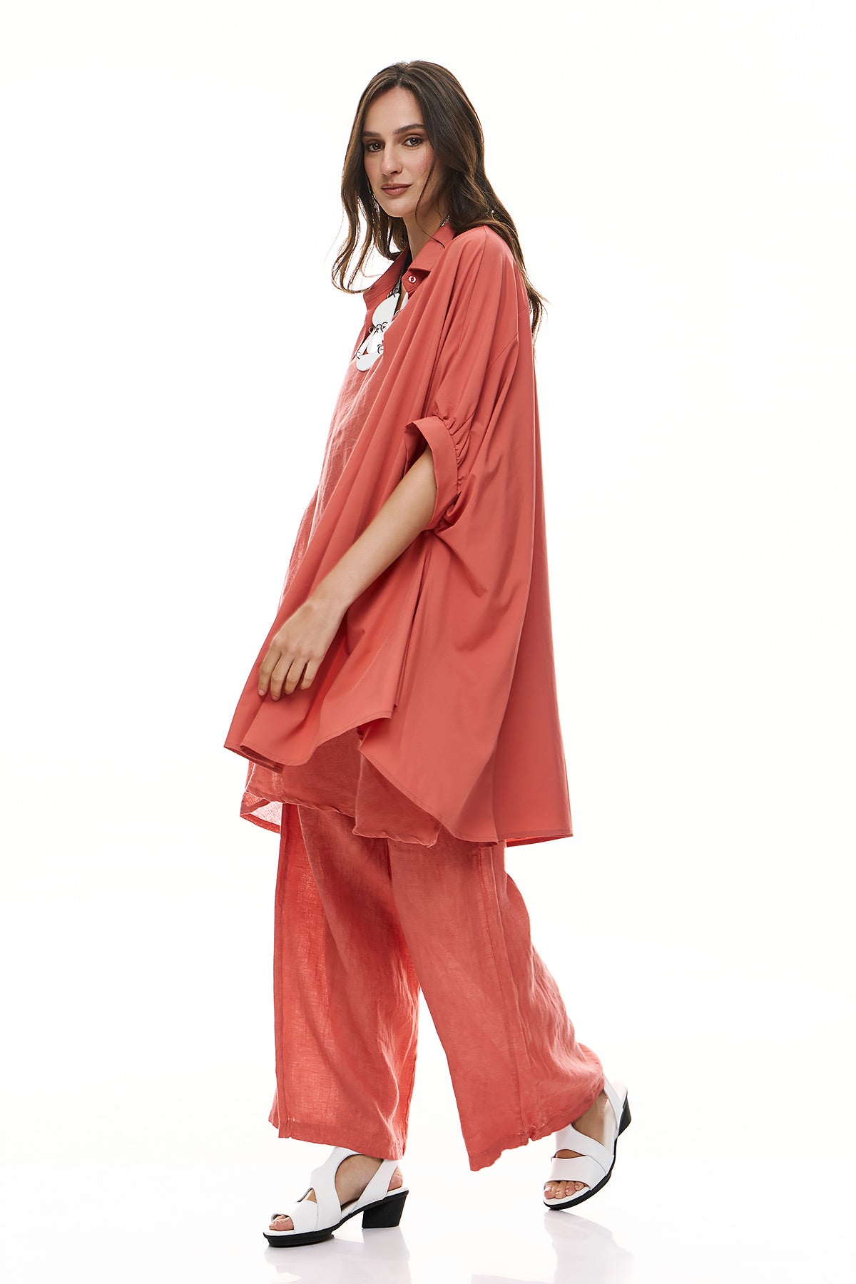 Combination with Shirt, Blouse & Pants Chic & Simple - Coral