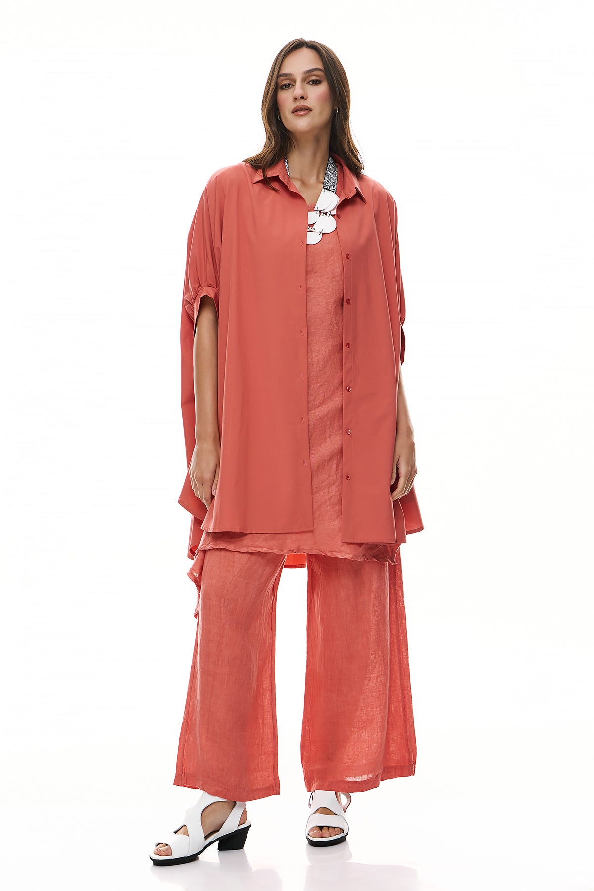 Combination with Shirt, Blouse & Pants Chic & Simple - Coral