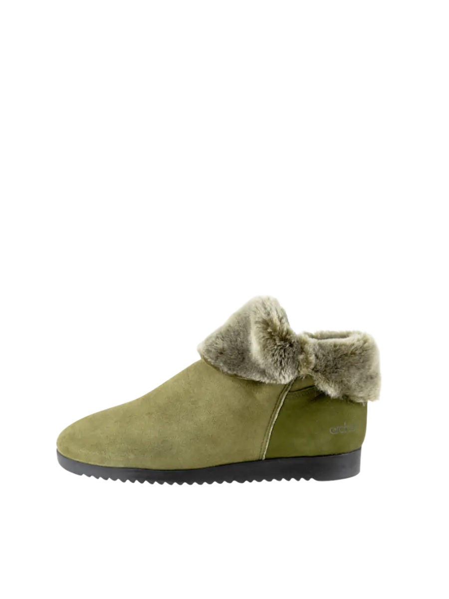 Μποτάκια Baosha -sheepskin leather green_kika
