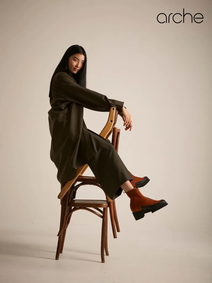 Rozzip ankle boots - Ταμπά/Μαύρο