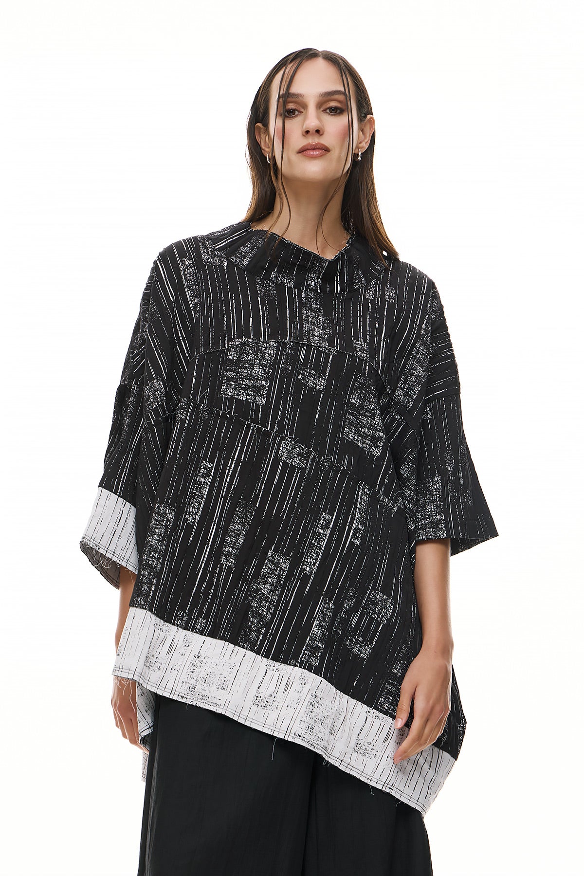 Wendy Trendy Women's Blouse Darla - Black/White