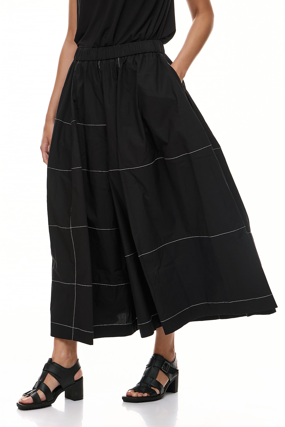 Wendy Trendy Women's Reanna Pants - Black with White Stripe