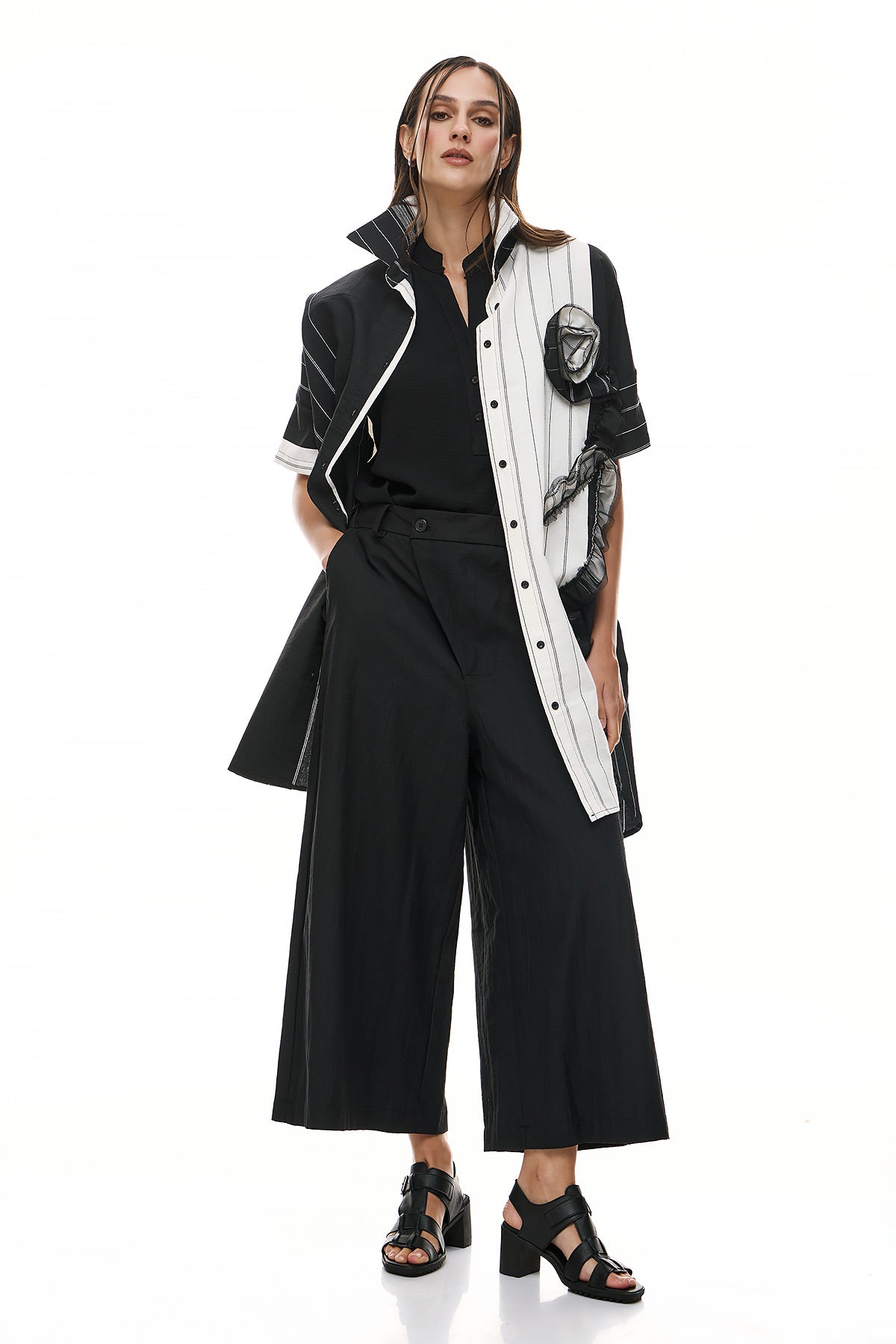 Wendy Trendy Women's Cardigan Adele - Black/Ecru