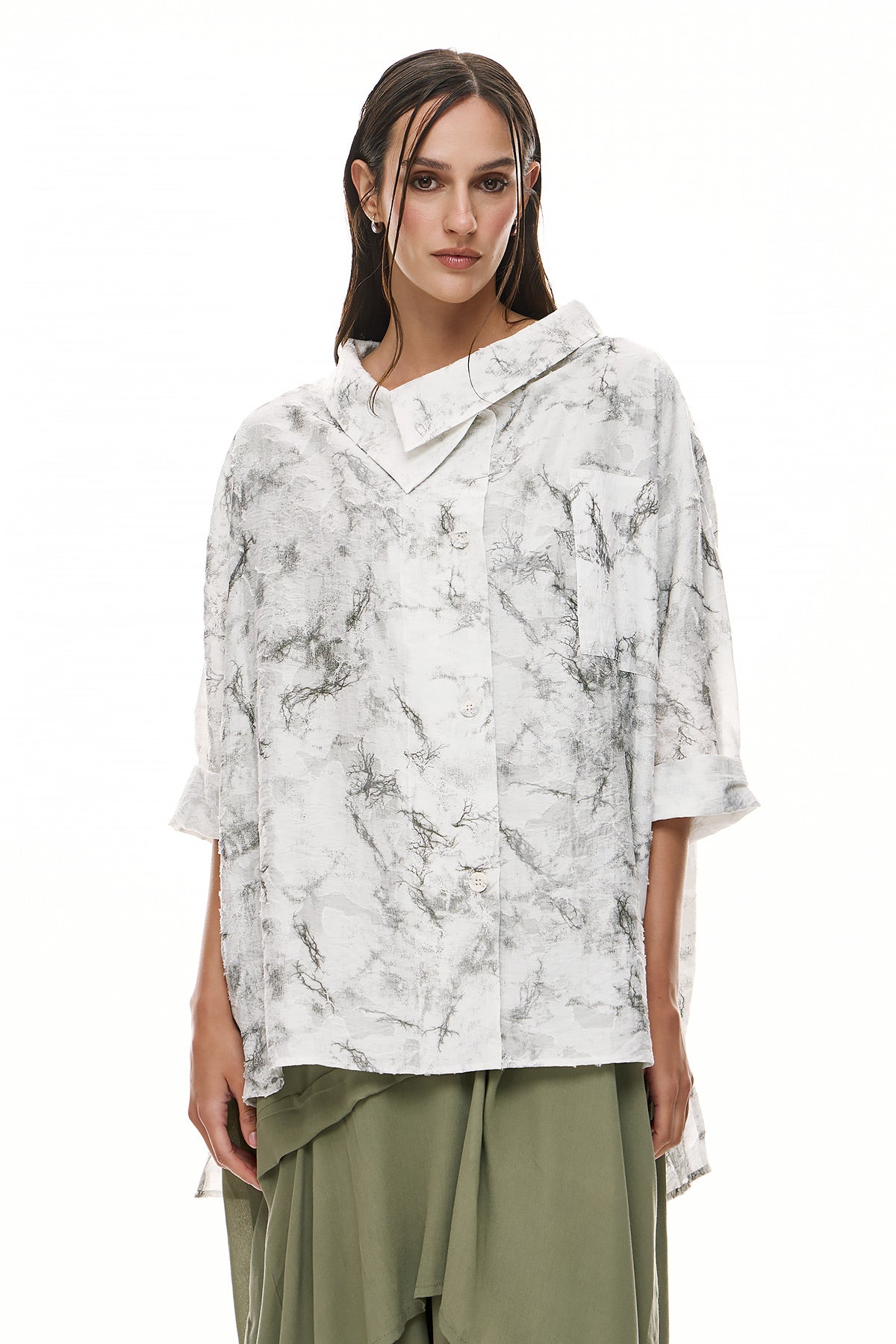 Wendy Trendy Women's Cardigan Heidi - White with Khaki