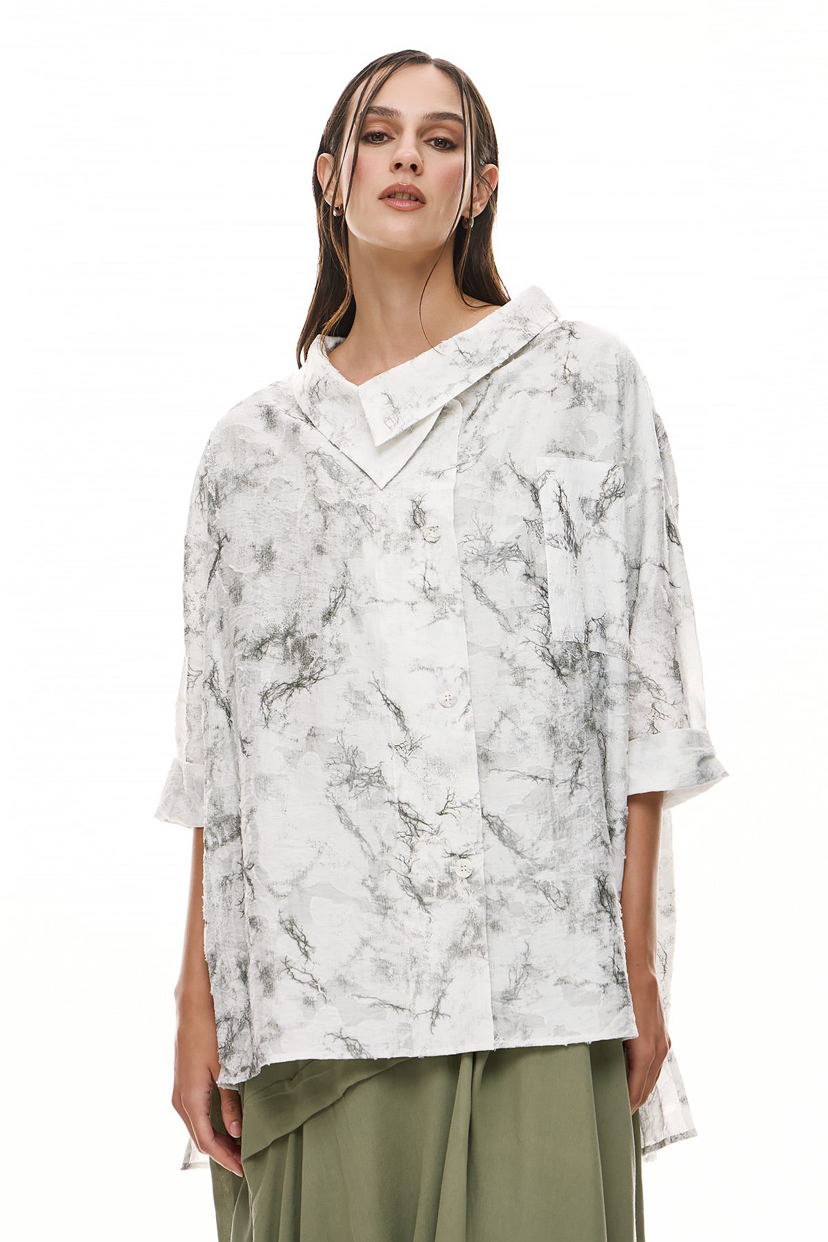 Wendy Trendy Women's Cardigan Heidi - White with Khaki