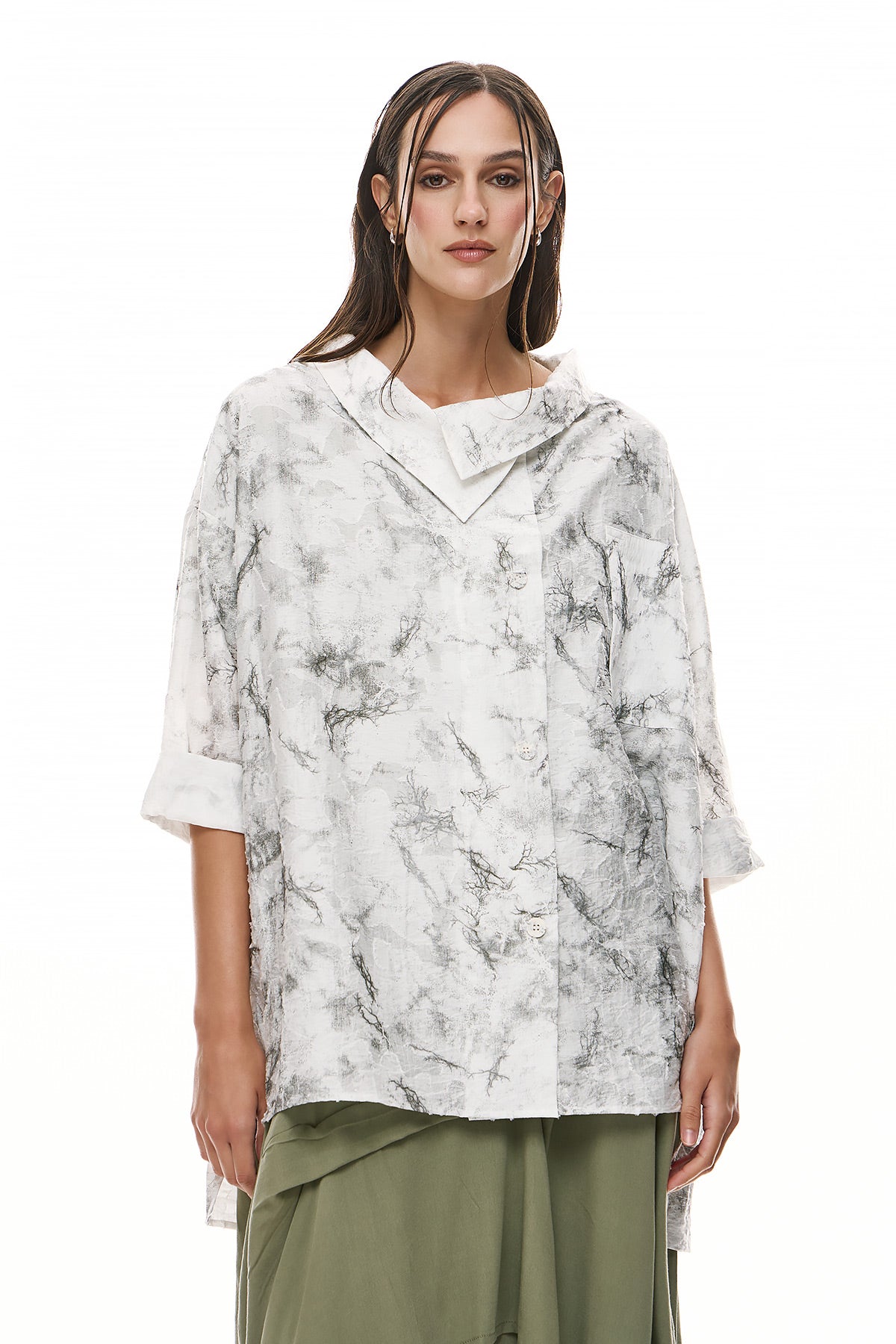 Wendy Trendy Women's Cardigan Heidi - White with Khaki