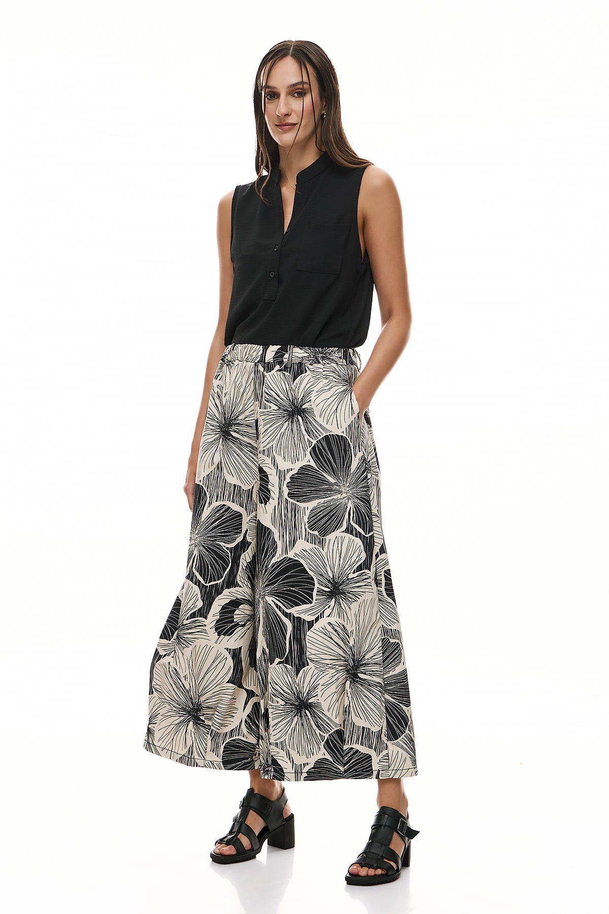 Wendy Trendy Women's Pants Dorothy - Black/Vanilla
