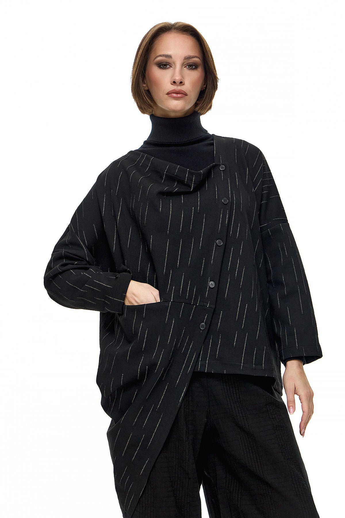 Wendy Trendy - Γυναικείο Σακάκι Άννα - Μαύρο - Chic & Simple