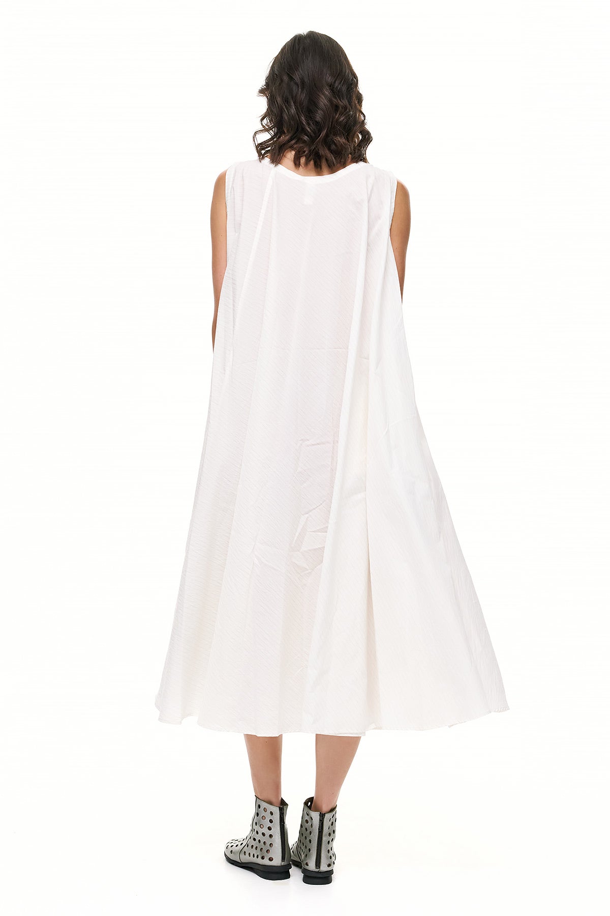Wendy Trendy Alexis Dress - Ecru with Pinstripe