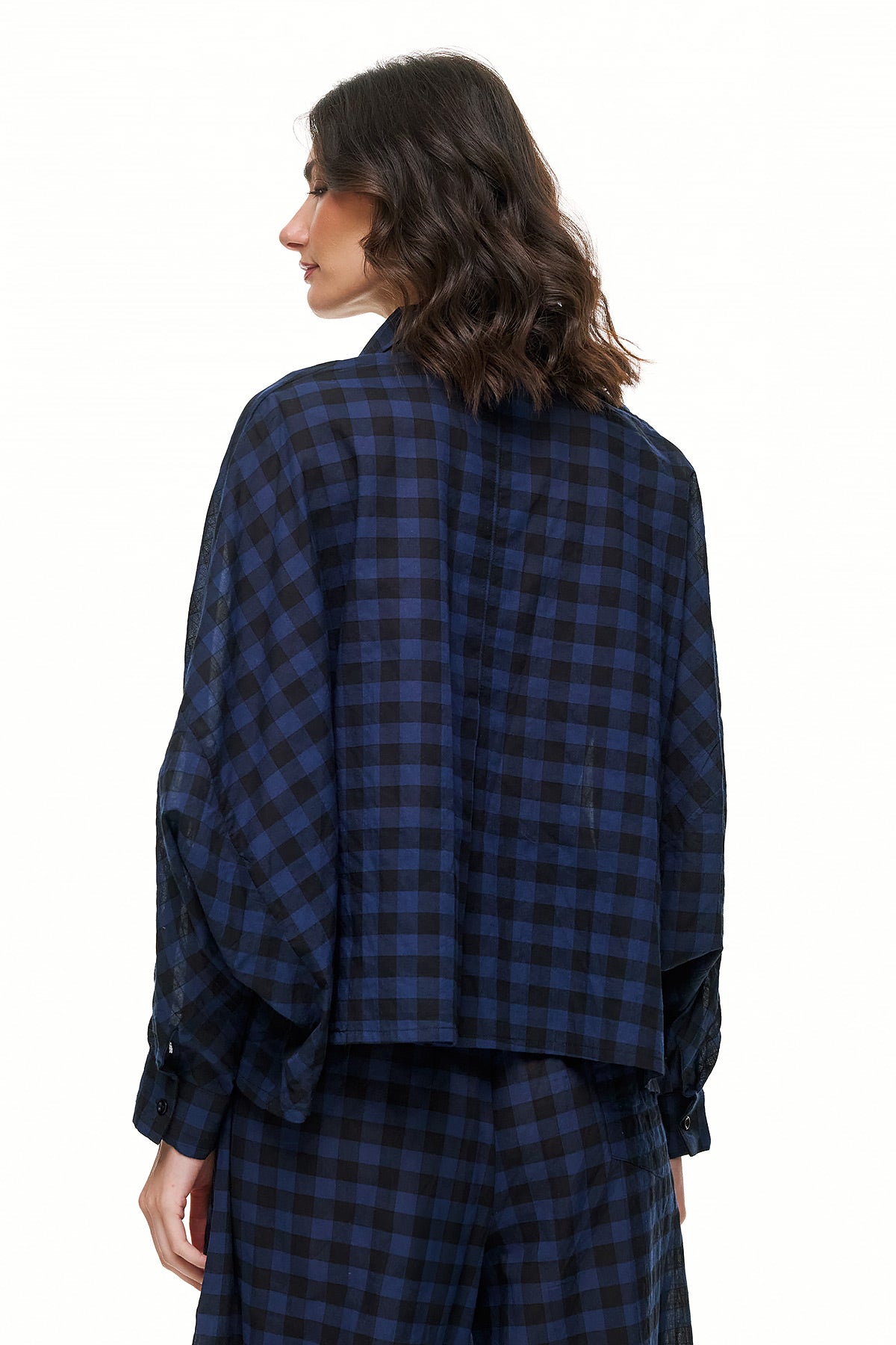 Wendy Trendy Γυναικείο Πουκάμισο - Blue Black Καρό
