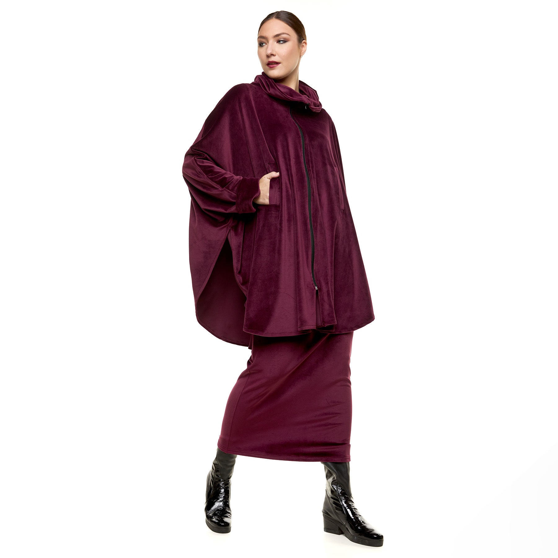 Chic & Simple Cape Katerina Cardigan - Bordeaux