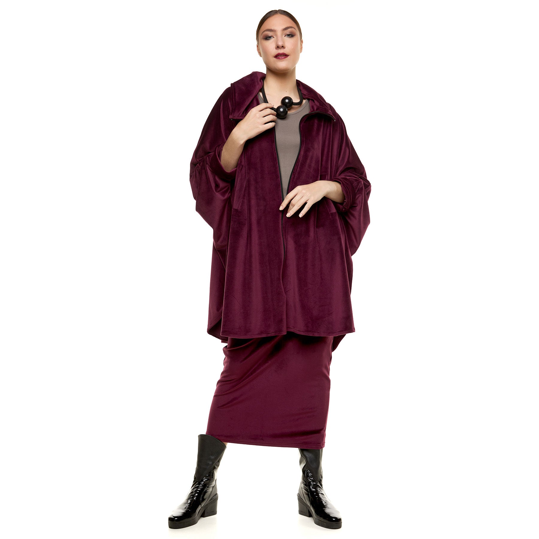 Chic & Simple Cape Katerina Cardigan - Bordeaux
