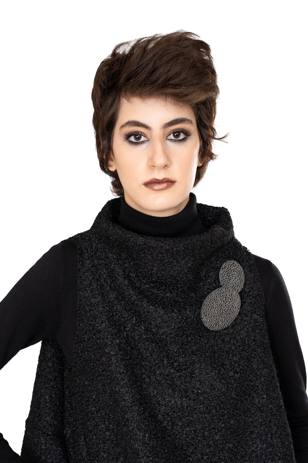 Silvia Sleeveless Top - Black Boucle - Chic & Simple