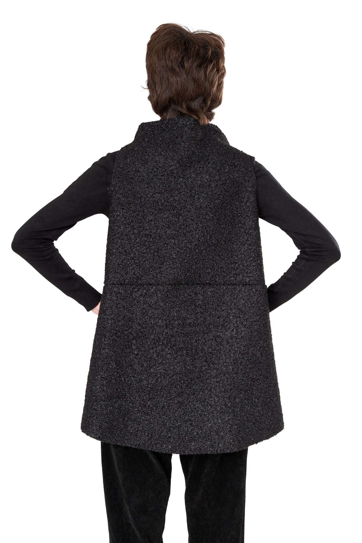 Silvia Sleeveless Top - Black Boucle - Chic & Simple