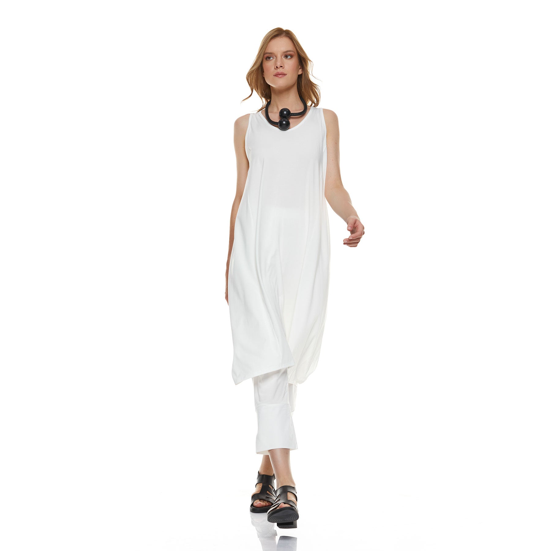 Zozoka Dress & Karla Capri Pants Ecru - CHIC & SIMPLE