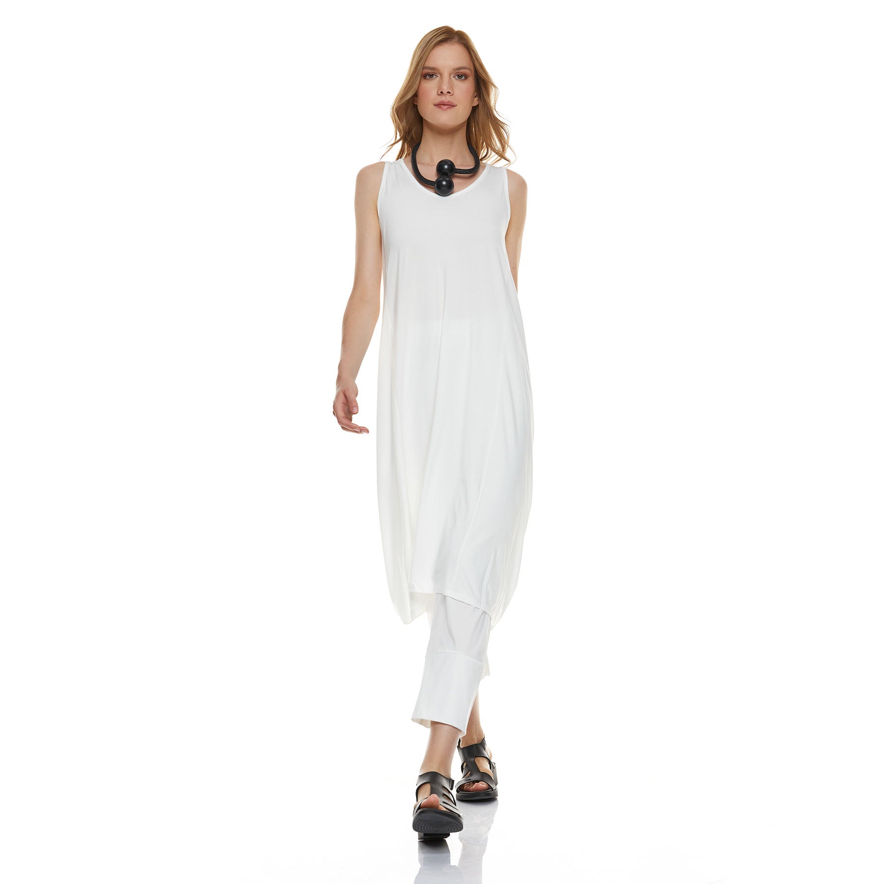Zozoka Dress & Karla Capri Pants Ecru - CHIC & SIMPLE