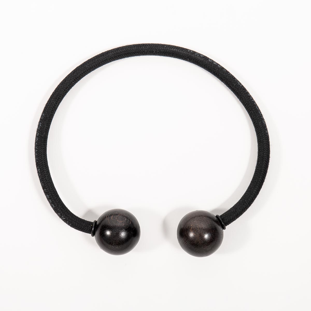 Necklace with Wood Balls - Black
