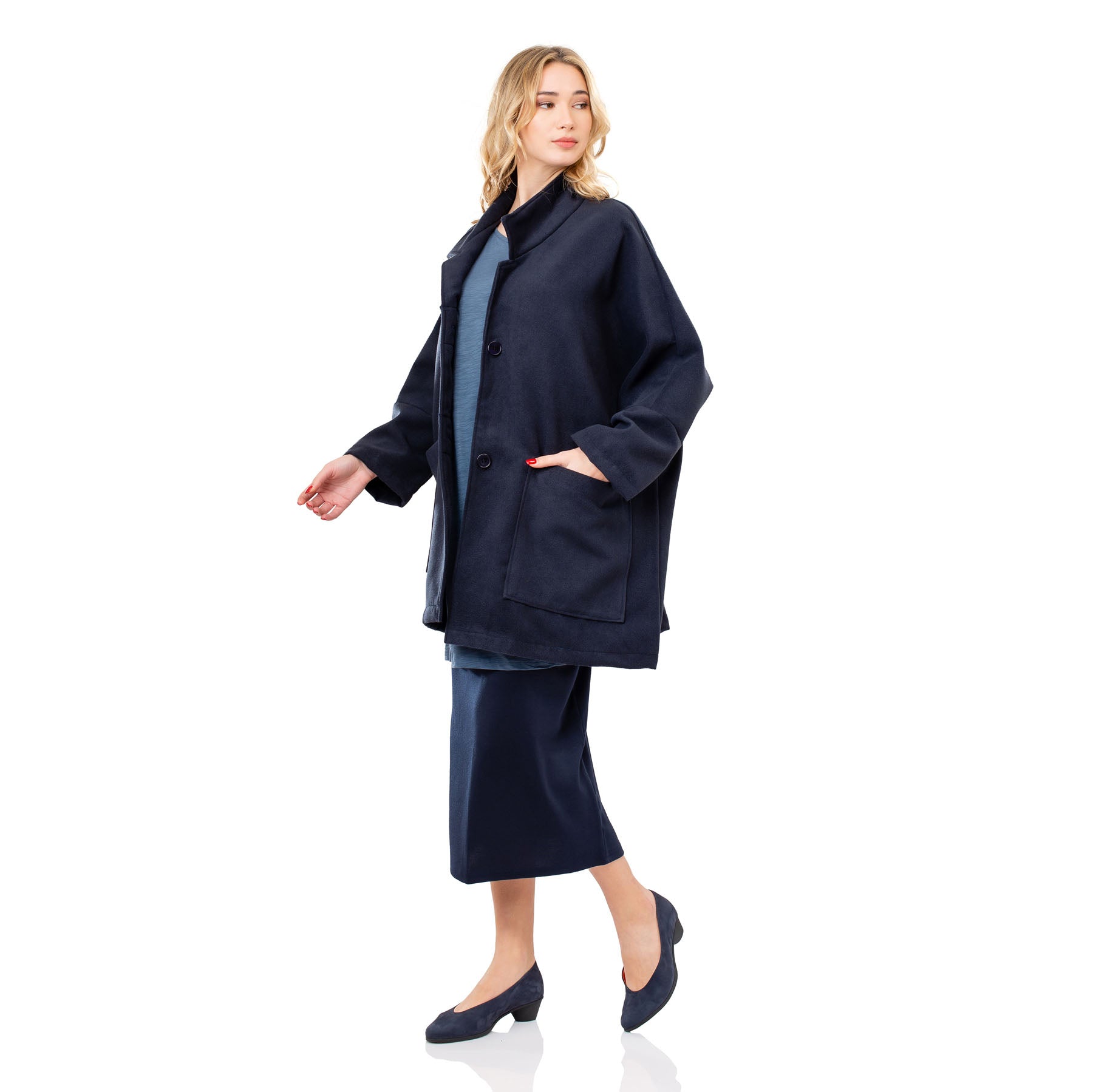 Coat Jacket Elpiniki - Dark Blue - CHIC AND SIMPLE