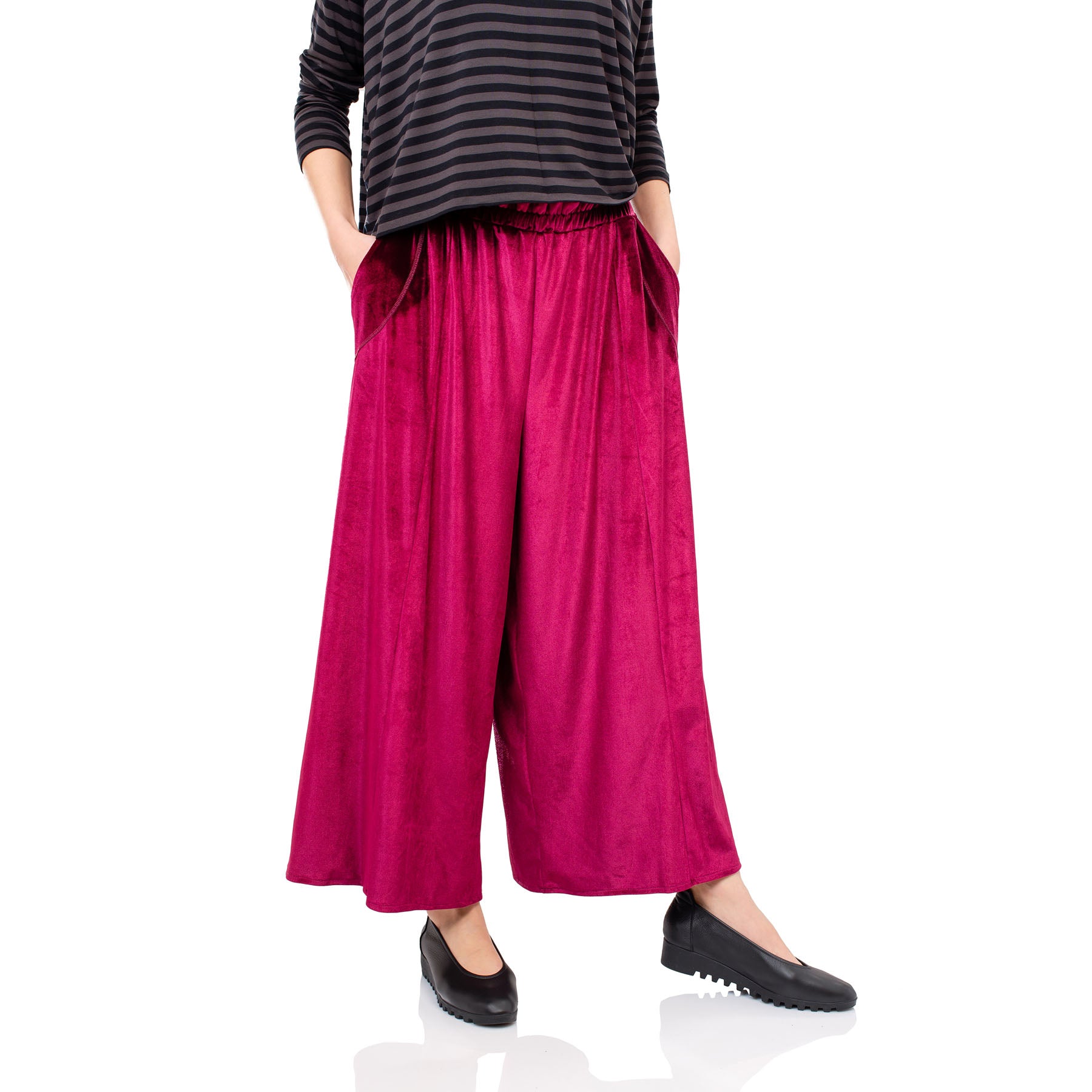 Rita Pants - Metallic Cherry - CHIC AND SIMPLE