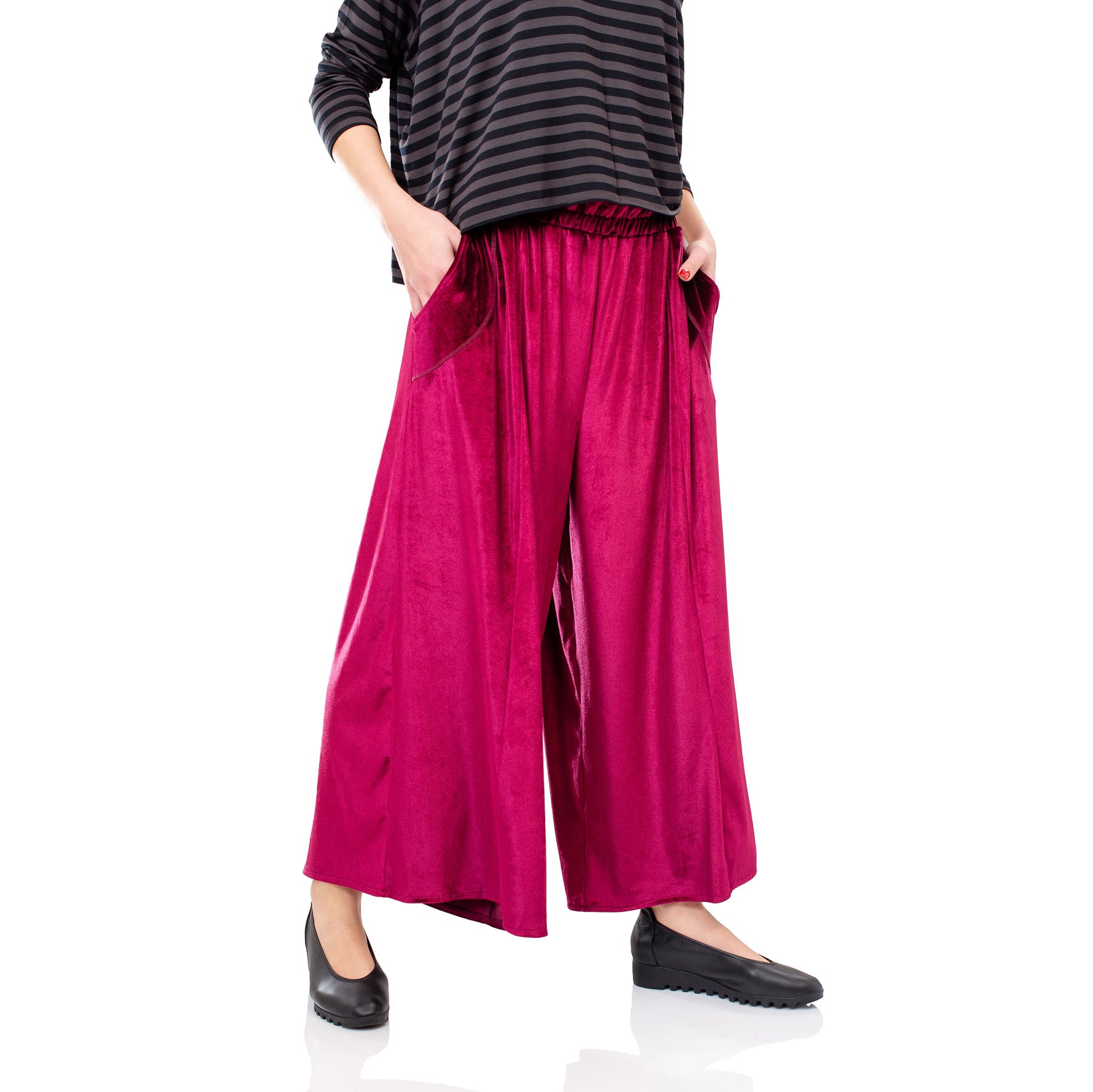 Rita Pants - Metallic Cherry - CHIC AND SIMPLE