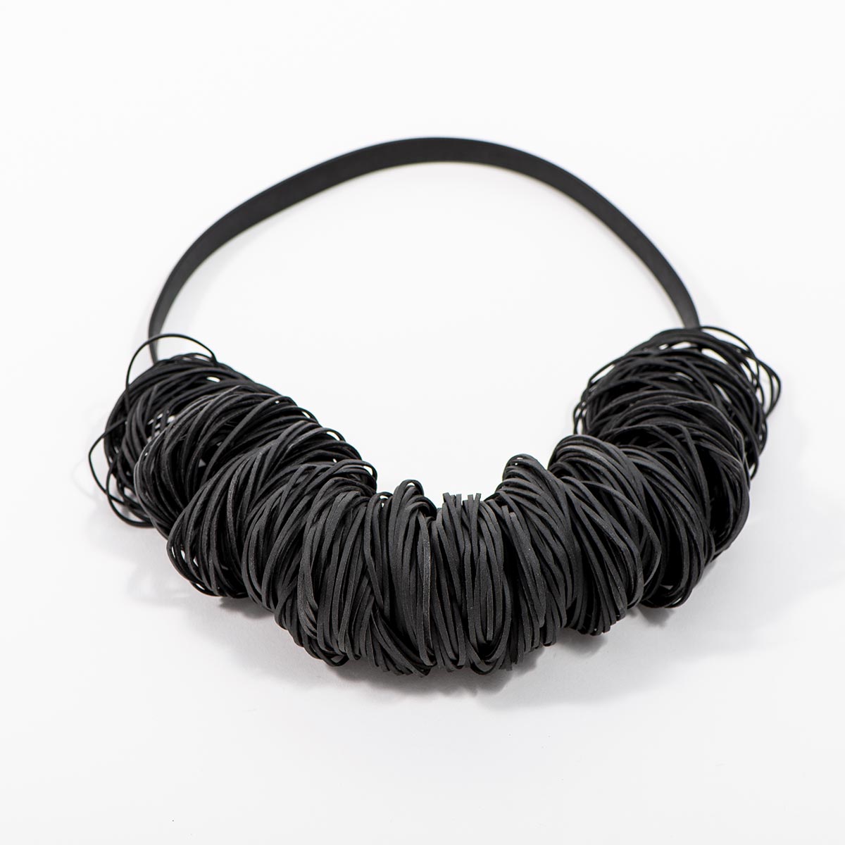 Necklace with Rubber and Rubber - Black